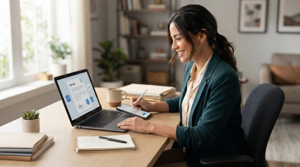 Professional stock photo of a solopreneur entrepreneur woman